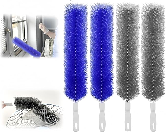 Bendable Microfiber Head, 2026 Upgraded Fan Cleaner Brush Reusable Dust Remover Washable ldeal for Electric Fans Air Conditioning, Home Car Vents, Curtain (Mixed 4 Pcs)