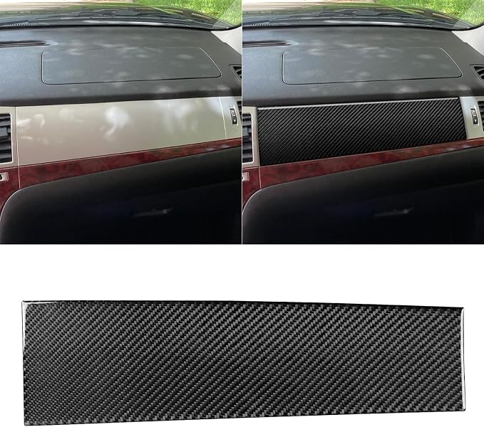 Fit for Cadillac Escalade ESV 2007-2014 / EXT Hybrid 2009-2013 | Real Carbon Fiber | Accessories | Trim Set Instrument Panel Central Console Cover | Stickers | Self-adhesive | 20PCS