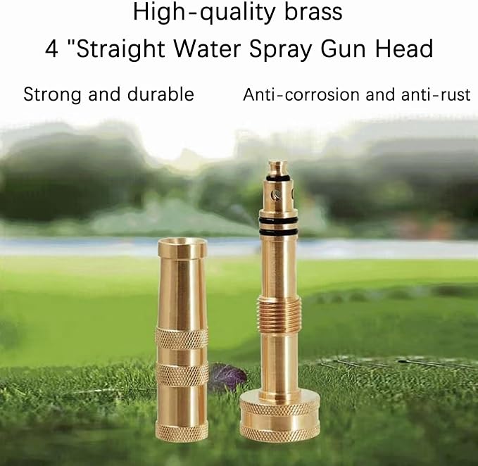 High-Pressure Brass Adjustable Twist Nozzle, Garden Hose Heavy Duty Nozzle Sprayer for Car Washing, Cleaning,Patio, Lawn,2-Pack ﻿