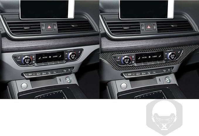 Real Carbon Fiber Trim for Audi 80A Q5 Accessories | for SQ5 2018-2025 Dash CD Panel Frame Cover Sticker Interior Thick Overlay Decal