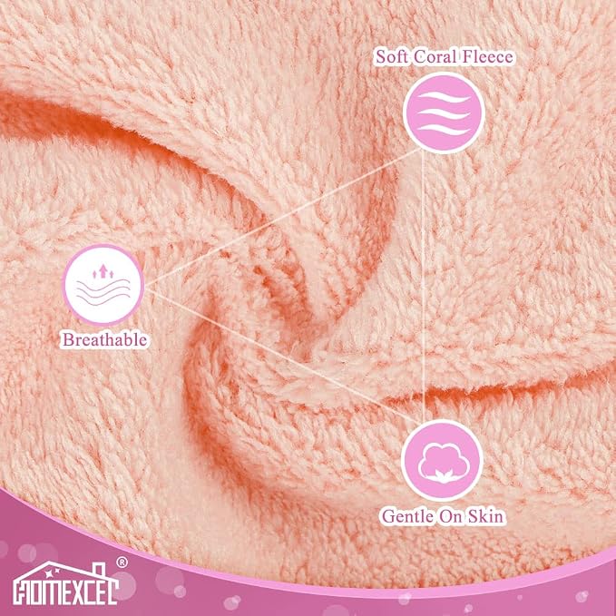 HOMEXCEL Premium Makeup Remover Cloth 48 Pack, Reusable Super Soft 7 x 7 Inch Facial Cleansing Cloths with Just Water, Highly Absorbent Microfiber Coral Velvet Face Towels Washcloths