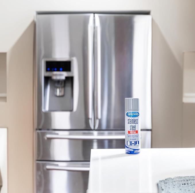 Sprayway Stainless Steel Cleaner Aerosol Spray (Oil-Based), 15oz, Pack of 6 | Cleans, Polishes, Protects | Resists Fingerprints, Foaming Action | Ideal for Stainless Steel Appliances & Surfaces