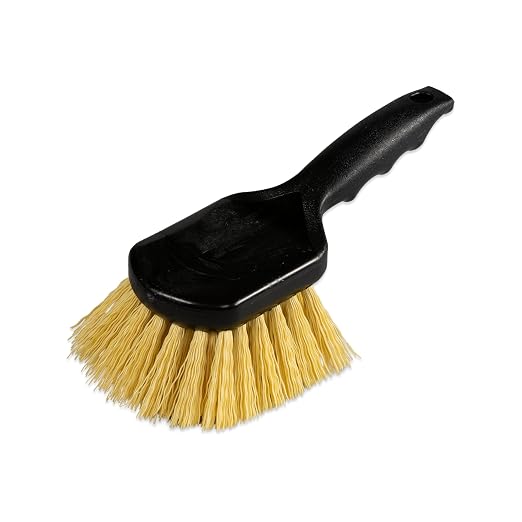 SPARTA Plastic Scrub Brush, Cleaning Brush, Utility Brush with Polypropylene Bristles For Cleaning, 8 Inches, Black
