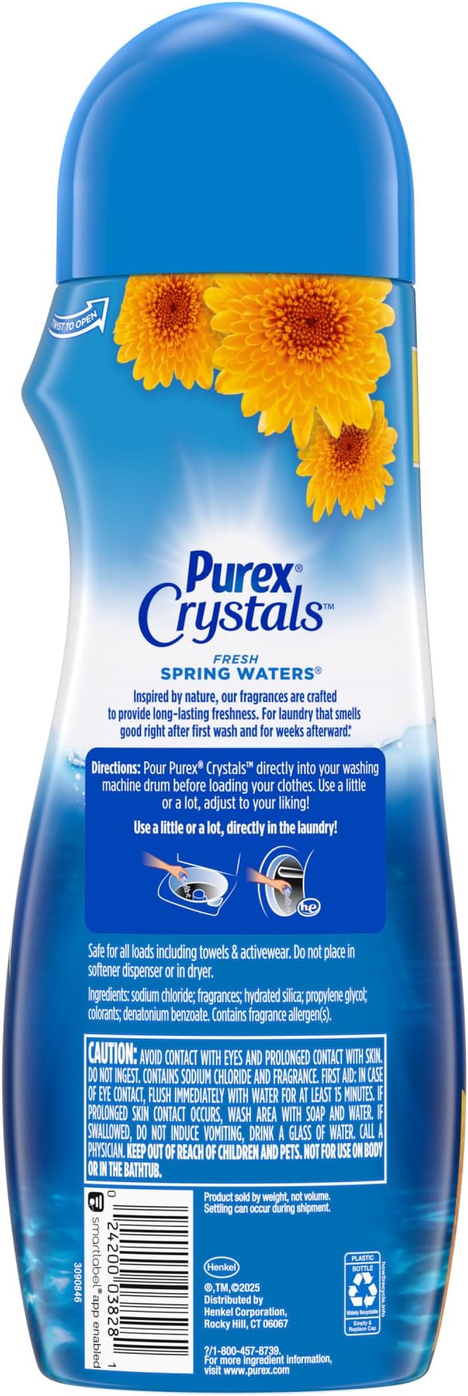 Purex Crystals In-Wash Fragrance and Scent Booster, Fresh Spring Waters, 21 Ounce (Pack of 4)