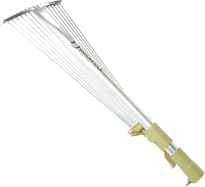 DOCAZOO Roof Rake Gardening Pole Attachment | Roof Rake Attachment for Extension Poles - Clears Leaves & Debris from Roofs and Gutters