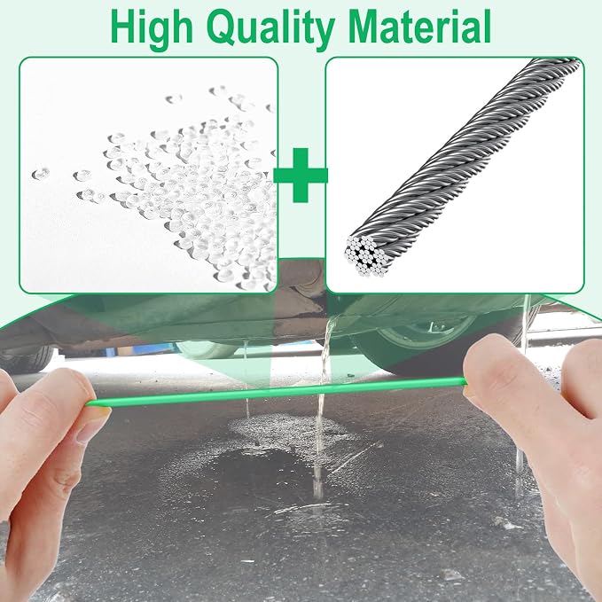 ecocstm Auto Sunroof Drain Cleaning Tool, 120 Inch Flexible Drain Brush | Sunroof Drain Cleaner with Pipe Cleaning Brush, Injector Hose and Crevice Brush, Cleaning Tool for Drains, Sewers, Windshield
