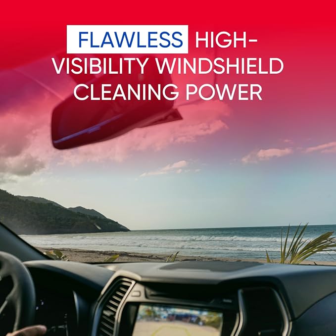 ABRO Windshield Washer Fluid Ready to Use Formula - 1 Gallon, Pre-Mixed, Streak-Free Cleanliness, 2-In-1 Removes Bugs & Tar
