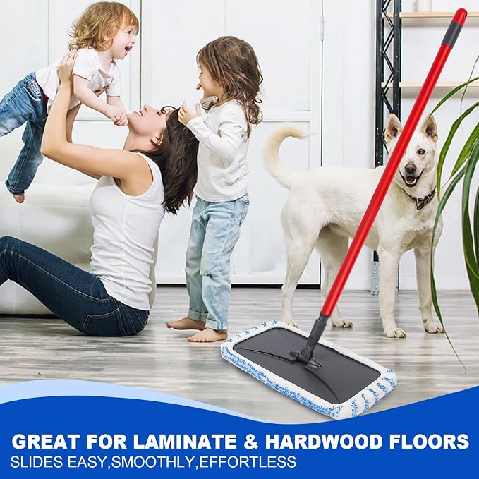 2-Pack Reusable Microfiber mop Pads, Compatible with Oceda 15x8 inch Flat mop, Wet and Dry use, deep Cleaning (mop Handle not Included).