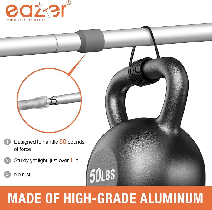 Eazer 2-in-1 Window Cleaner Tool, 64'' Window Squeegee for Home, Window Cleaning Squeegee Kit with Telescopic Pole, Window Washing Kit with Rotatable Bendable Head(Threaded + Telescopic) - EAW01