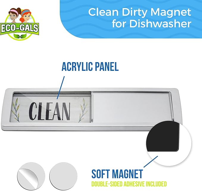 Bundle of Eco-Gals Eco Spinz Disposal Cleaner for Fresher Kitchen and Disposal Plus Eco-Gals' Dish Deputy Dishwasher Magnet to Help With Kitchen Organization