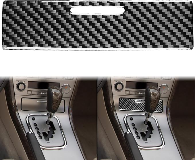 JKYUKU Real Carbon Fiber for Subaru Accessories Center Console Gear Shift | for Legacy/Outback 2005-2009, Black Center Console Gear Shift Shifter Box Cover Panel Sticker, Premium Sporty Look