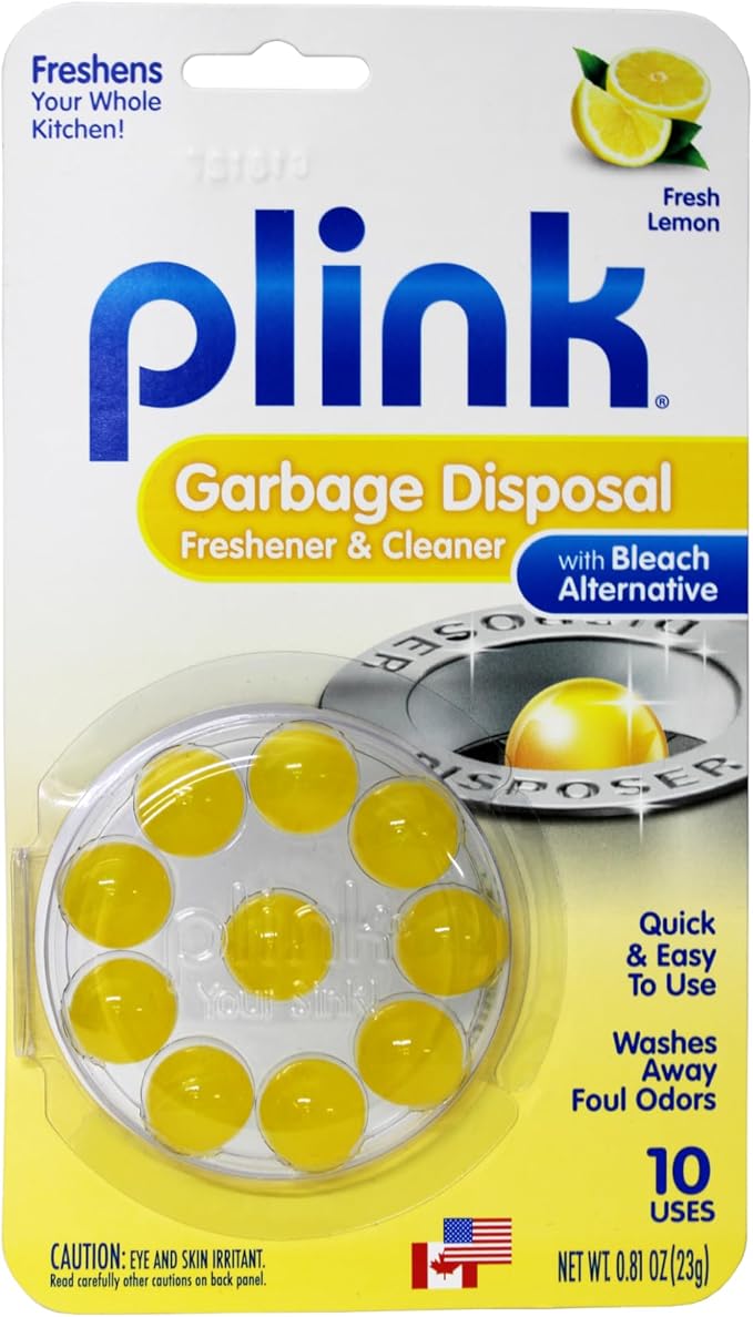 Plink Cleaning Kit Garbage Disposal Cleaner and Deodorizer 10 Capsules Fizzy Drain Freshener and Cleaner 6 Tablets Lemon Scent