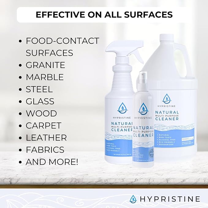 Hypristine Natural Multipurpose Surface Cleaner, 32 fl oz Spray Bottles, 1 Pack
