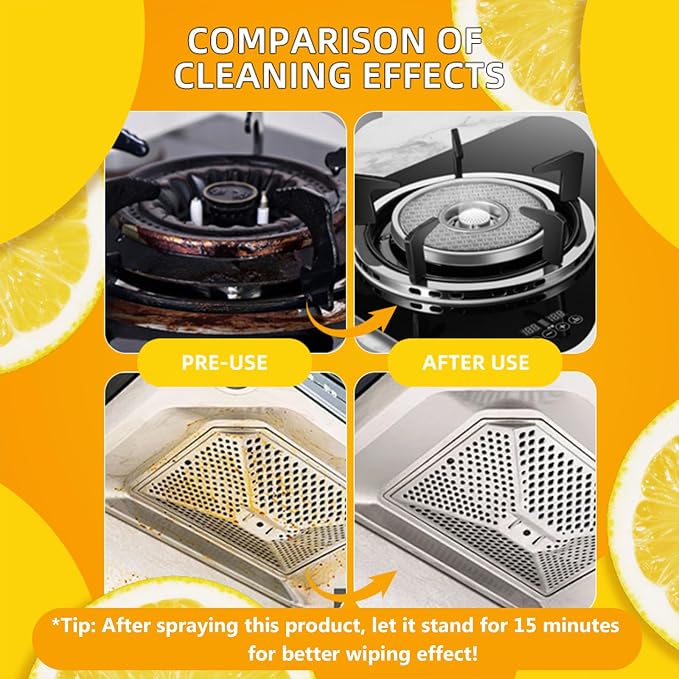 Liapu 3Pcs All Purpose Cleaner, Remove Stains Cleaning Spray, Lemon Breeze Scent Kitchen & Bathroom Cleaning Supplies, Multi Purpose Cleaner Spray Removes Grease, Grime, And Stains On Floors