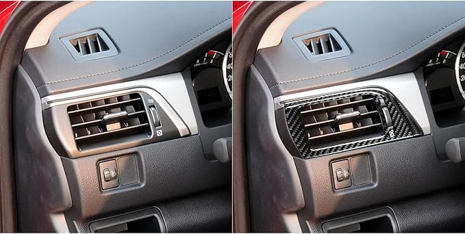 Real Carbon Fiber Trim for Toyota Camry Accessories | for 2012 2013 2014 Dashboard Air Vent Wind Outlet Panel Sticker Interior Thick Overlay Decal