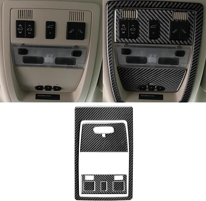 Fit for Cadillac Escalade ESV 2007-2014 / EXT Hybrid 2009-2013 | Real Carbon Fiber | Accessories | Trim Set Reading Light Panel B-Pillar Post Cover | Stickers | Anti-scratch | Self-adhesive