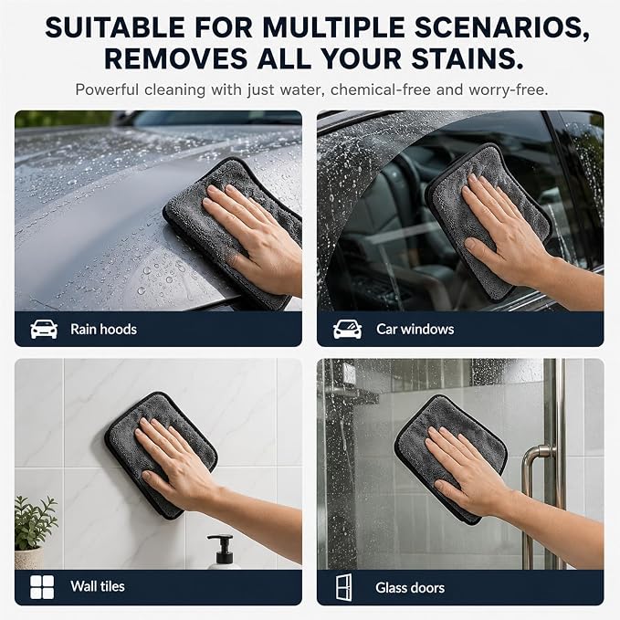 Genie Cloth Magic Cloth, 5 PCS Genie Magic Cleaning Cloth, Removes Grease, Leaves No Watermarks, Reusable Magic Cloth for Glass, Car Windows & Kitchens(1 Box)