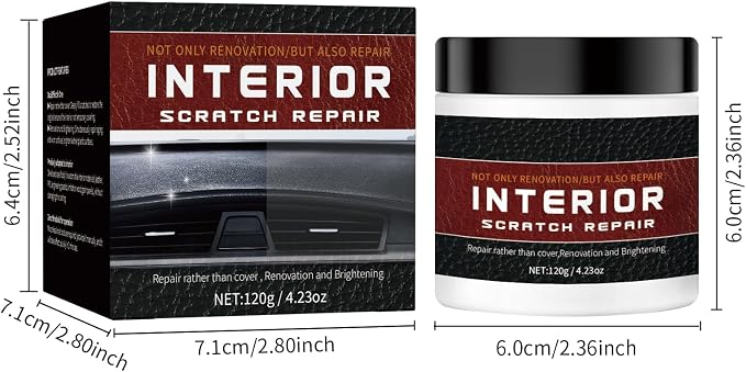 Car Scratch Repair Kit - 2026 Upgraded，Interior Scratch Remover for Car Dashboards, Plastics, and Leather, Long-Lasting Protection and Gloss Enhancement - 4.23 oz