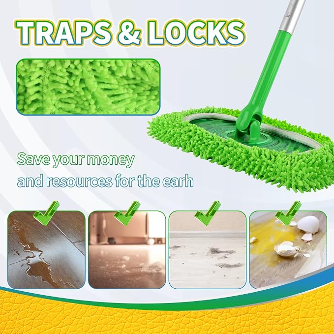 Reusable Microfiber Mop Pads for Swiffer Sweeper Mop, 6 Pack | Wet and Dry Flat mop Cover, Replacement Sweeping Mopping pad Refills for Surface/Hardwood Floor Cleaning