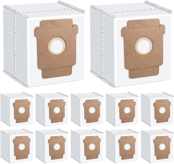 12 Pack Replacement Dust Bags Compatible with iRobot Roomba Vacuum Cleaner | for i, j, s Series, Roomba 104, 105 Vac, 105 Combo, Plus 405, Plus 505 Combo, Max 705 Vac, 705 combo, Disposable Vacuum Bags