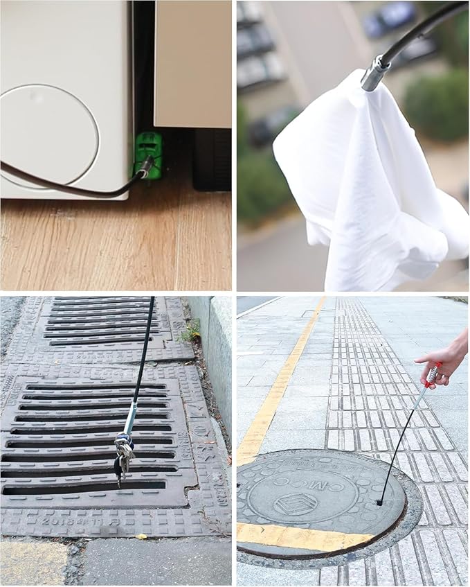 61 Inch Drain Snake Upgraded Ergonomic Grip – Toilet Snake Flexible Grabber Claw for Clog Remover & Pick Up Small Items