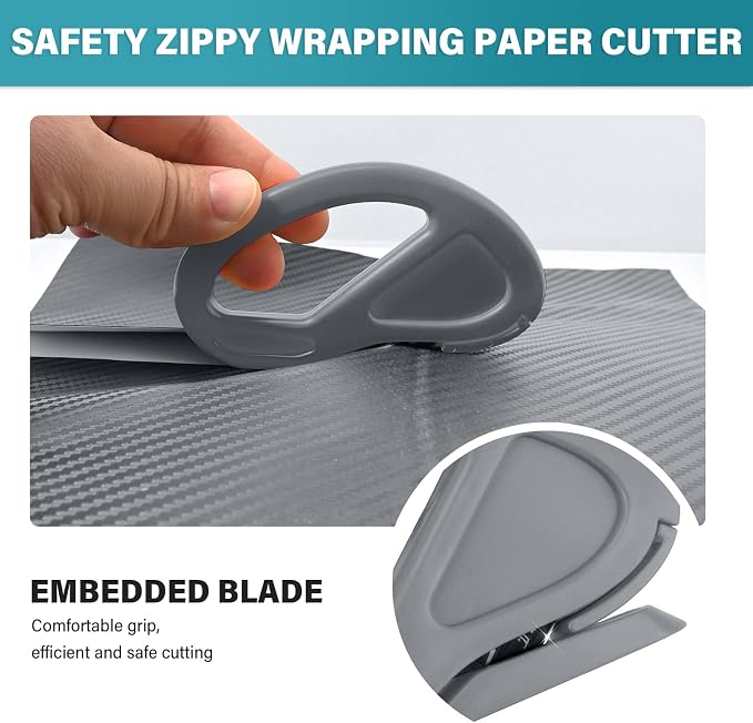 Gomake Vehicle Vinyl Wrap Window Tint Film Tool Kit Include 4 Inch Felt Squeegee, Retractable 9mm Utility Knife and Blades, Zippy Vinyl Cutter and Mini Go Corner Squeegee for Car Wrapping