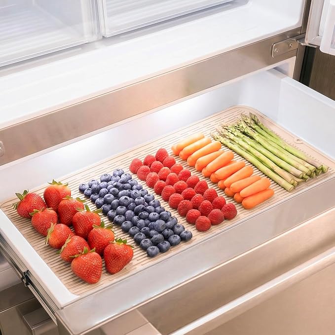 MicoYang Silicone Dish Drying Mat for Multiple Usage,Easy clean,Eco-friendly,Heat-resistant Silicone Mat for Kitchen Counter or Sink,Refrigerator or Drawer Liner Tapioca 5XL 36inches x 18inches