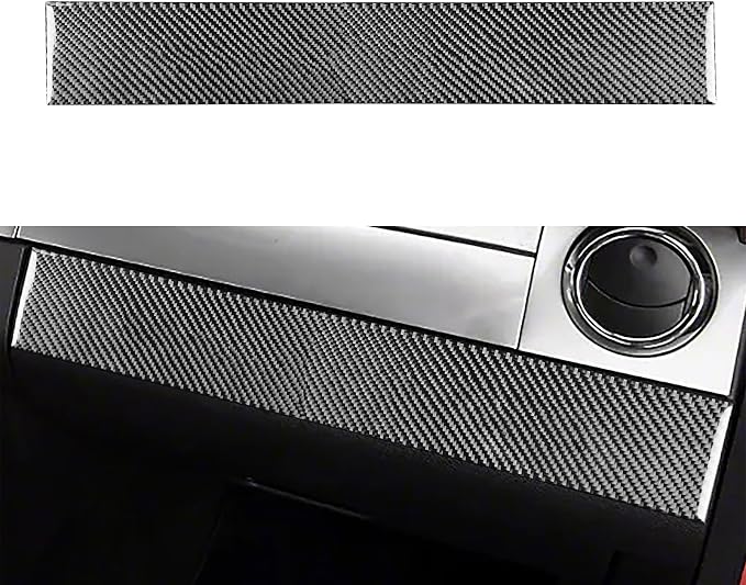 Real Carbon Fiber Trim for Ford Mustang GT Shelby Accessories | for 2005 2006 2007 2008 2009，Co-pilot Central Console Dashboard Cover Strip，Thick Overlay Sticker Decal