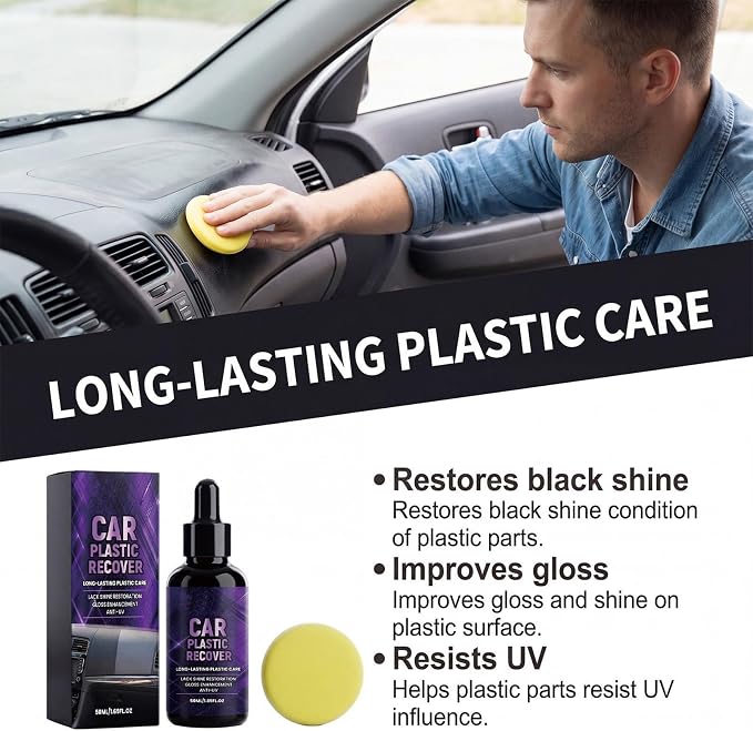 Vehicle Interior Cleaner 50ml High Gloss Long Lasting Fast Acting | Car Exterior Trim Restorer Polishing Agent for Detailing Maintenance Care Restoration Exterior Dashboard Headlight