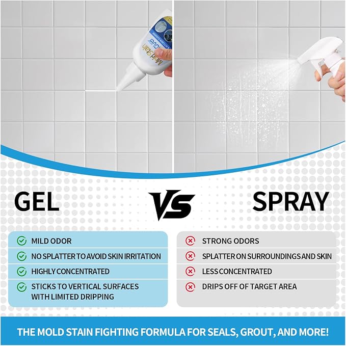 Home Stain Cleaner, 7 fl oz Mold Stain Cleaner Gel for Washing Machine, Home Stain Cleaning Gel for Fridge, Tile, Grout, Sink, Shower, Caulk, and Front Loader Seal