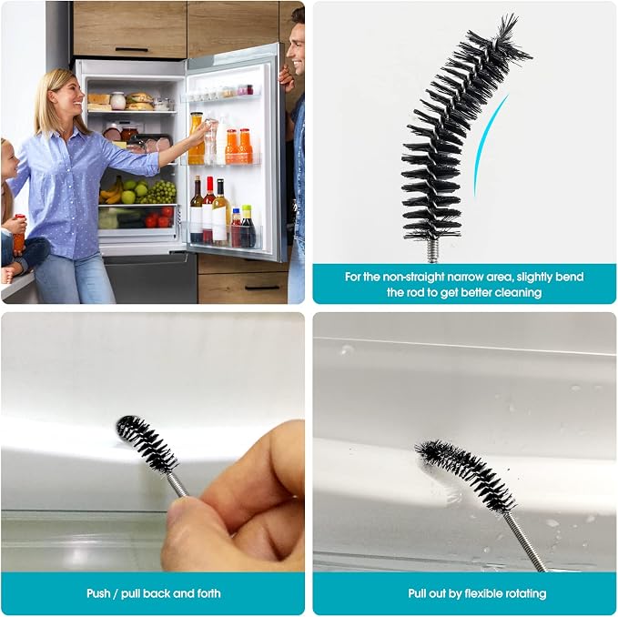 Drain Brush Pipe Cleaning Brush Slim Drain Hole Cleaning Tool Hose Flexible Feeding Tube Cleaning Brush Black Color