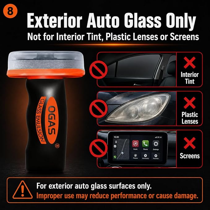 Glass Oil Film Remover for Car, 100g Car Windshield Cleaner with Sponge Applicator, Glass Emulsion Cleaner for Oil Film, Road Grime, Water Spots, Rainy Night Visibility, Exterior Auto Glass Only
