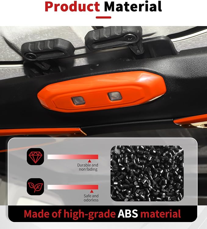 JWWY Interior Trim Kit Dress-Up Kit Decor Set Center Console Gear Shift Dashboard Panel,Door Window Switch Knob Speaker Cover Trim for 2024–2026 Jeep Wrangler JL JLU & Gladiator JT Oranger 28pcs