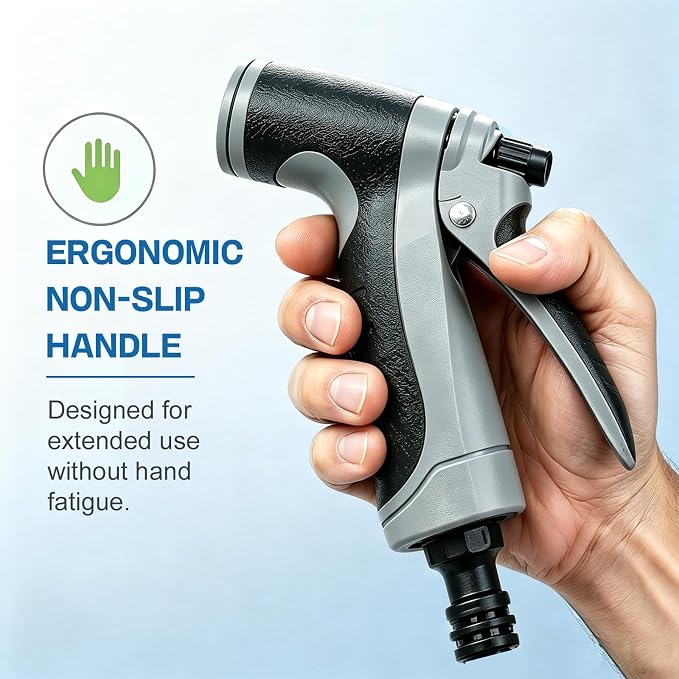 Jetterix High Pressure Water Jet Nozzle, Pressure Washer Gun with 360° Rotating Head, 3 Adjustable Spray Modes Power Washer Nozzle for 3/4" Garden Hose, Suitable for Car Yard Patio Pets Washing (A)