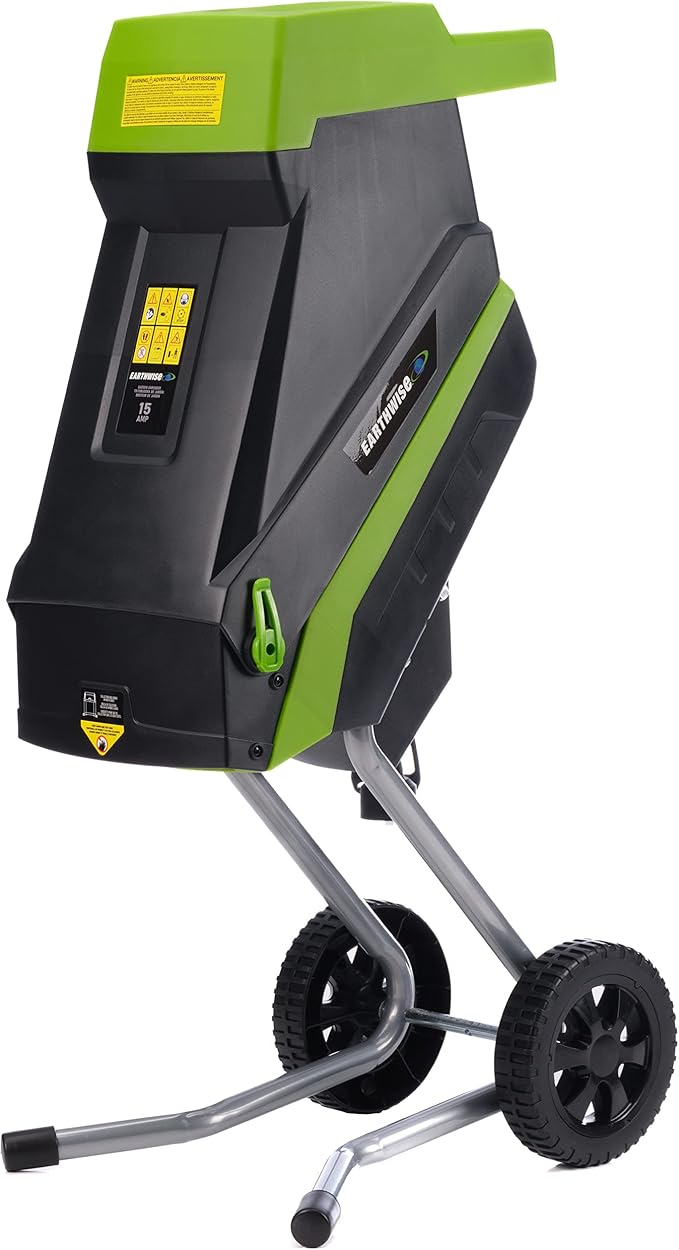 Earthwise GS015 15-Amp Electric Corded Chipper/Shredder with Collection Bag