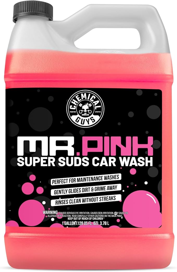 Chemical Guys, Mr. Pink pH-Balanced Car Wash Soap for Foam Cannons, 128 oz | Thick foaming suds lift dirt and grime in foam cannons, blasters or buckets, gentle on wax, sealant and ceramic