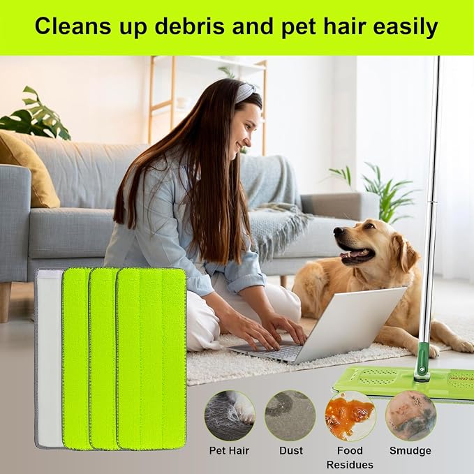 Microfiber Mop Pads for Libman Rinse 'n Wring Mop and Bucket System, 13in Washable & Reusable Microfiber Floor Cleaning Pads Head Refills for All 13" X 5" Flat Floor Mop