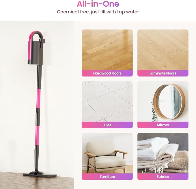 Schenley 19-in-1 Steam Mop with Handheld Steamer for Hard Floors | Multi-Surface Cleaning, 15s Heat-Up, 12-25 Min Steam Time, 248°F Steam, Chemical-Free, Tile & Grout, Wall Cleaning