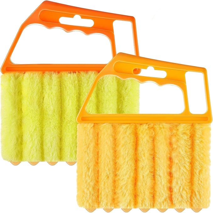 2 Pcs Blind Cleaner - Washable Window Blind Cleaner Duster Tool | Blind Duster for Wood Dlinds Mini Duster Brush Blind Dust Cleaner Venetian Shades Brush Window Air Conditioner Duster Dirt