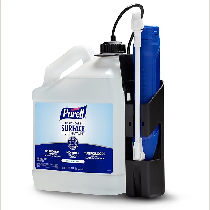 Purell Healthcare Surface Disinfectant, Fragrance Free, 1 Gallon Surface Disinfectant Pour Bottle Refill - 4340-04, 128.0 fl oz, Clear (Pack of 4)