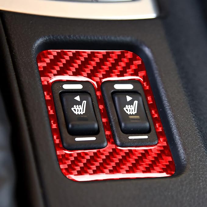 Real Soft Carbon Fiber Trim Sticker Interior Compatible with Subaru BRZ 2016 2017 2018 2019 2020 Car Decoration Seat Heating Button Panel Cover Accessories Decals