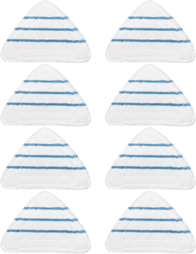 8 Pack Reusable Mop Pads Compatible with True & Tidy STM-500, STM-700 Steam Mops, Refills for Turonic ST3 Steam Mop Microfiber Washable Pads, Cloths for Floor Cleaning, Scrubbing and Floor Caring