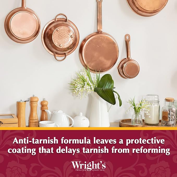 Wright's Silver and Copper Cleaner and Polish - 8 Ounce Each - Premium Metal Polish Silver Copper Brass Chrome and More