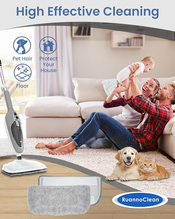 2 Pack Steam Mop Pads Compatible with GorFanty GF-6610B/GF-6610 | Steam Mop Replacement Pads Compatible with Neugo NE033M/Mxnsewr/Sprobil/KGHKGH Floor Steamer, Washable & Reusable Steamer Pad