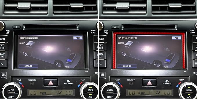 Real Carbon Fiber Trim for Toyota Camry Accessories | for 2012 2013 2014 Center Control Screen Frame Interior Thick Overlay Decal