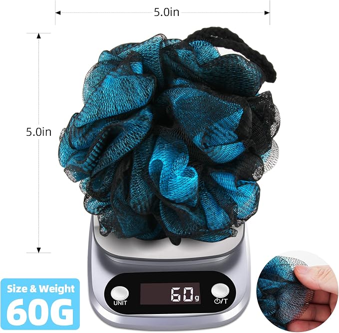 Chuya 60g Bath Loofahs Sponges,Shower Sponge Loofah Body Scrubber Balls for Family Washing 4 Pack