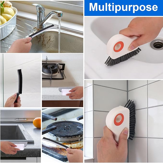 XANGNIER Window Track Cleaning Tools,Window Sill Cleaner Tool Kit,8 Pcs | Sliding Door Track Cleaner,Groove Crevice Seal Cleaning Brush for Tile Lines/Shutter/Car Vents/Air Conditioner/Keyboard
