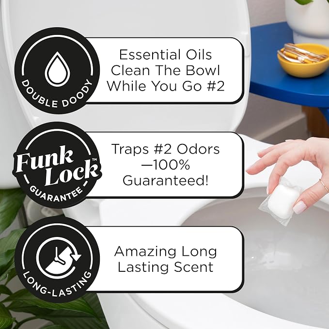 Poo-Pourri Before-You-Go 2-in-1 Toilet Potty Pods, Original Citrus, Bathroom Odor Deodorizer and Toilet Cleaner with Essential Oils, Lemon, Bergamot and Lemongrass Scent, 20 Count (Pack of 6)