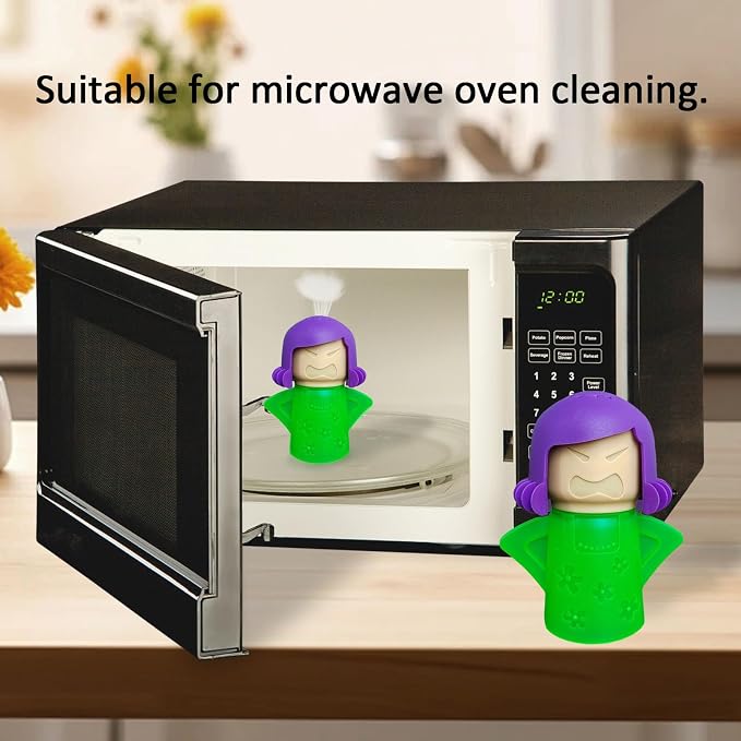 PARFINER Microwave Cleaner Angry Mama Easy Steam Cleans with Vinegar and Water for Home and Kitchens