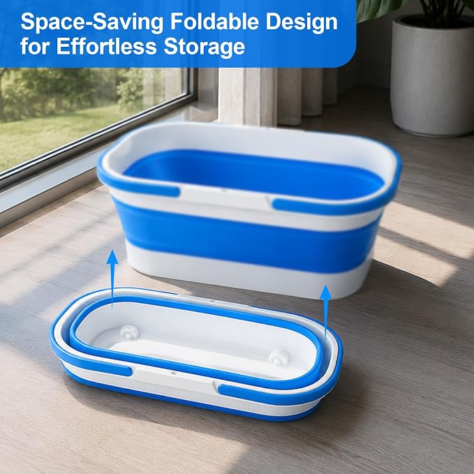 Window Cleaning Kit, Window Washing Kit with 3 Gallon Collapsible Bucket, 14-Inch Squeegee & 15-Inch Scrubber, 76-Inch Extendable Pole, Window Washing Equipment for Home & Commercial (76 inch)